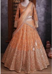 Ladies Net Stitched Bridal Lehenga Choli