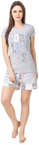 Ladies Night T Shirt Short Set