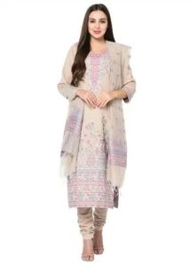 Pure Cotton Kani Weaving Suit With Stole