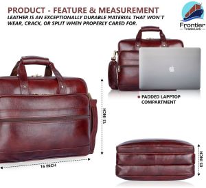 Frontier Maroon Plain Briefcase Messenger Bag