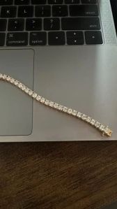 Gold Plated Zirconia Sterling Silver 925 Tennis Bracelet