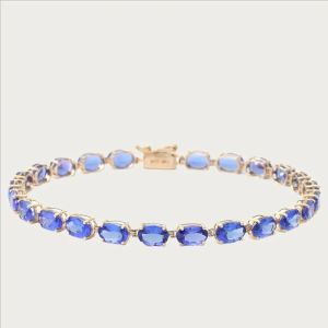 Ladies Oval Shape Tanzanite Sterling Silver 925 Bracelet