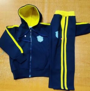 Fleece Blue and Yellow Kids School Tracksuit