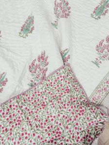 Hand Block Printed Handmade Reversible Quilt