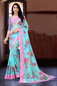 Cotton Block Print Saree