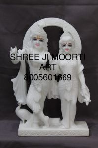 White Marble Radha Krishna Statue