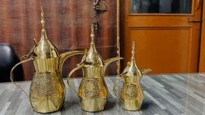 Brass Arabic Dallah Mid Embossed