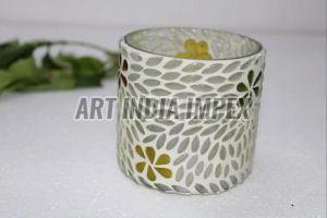 Designer Glass Mosaic T Light Candle Holder