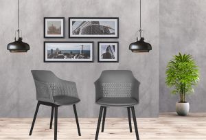 Diya Austria Chair With Cushion With Black Legs