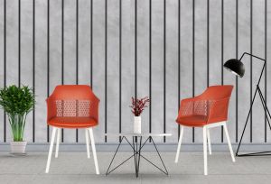 Diya Austria chair With Cushion in White / Grey Legs