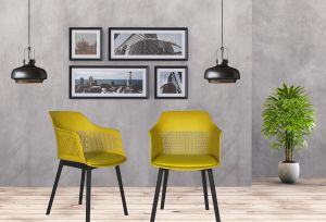 Diya Austria Chair With Cushion With Black Legs