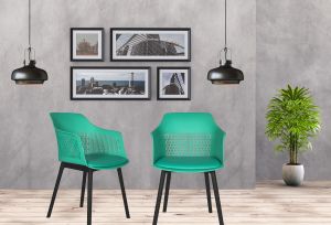 Diya Austria Chair With Cushion With Black Legs