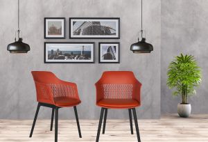 Diya Austria Chair With Cushion With Black Legs