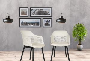 Diya Austria chair With Cushion with black Legs