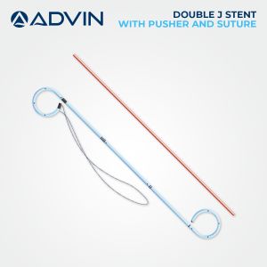 Double J Stent with Pusher and Suture