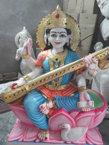 Marble Saraswati Mata Moorti