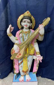 Marble Saraswati Mata Moorti