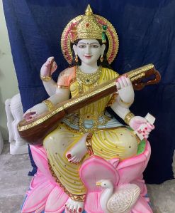 Marble Saraswati Mata Moorti