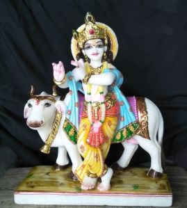 Marble Gau Gopal Statue