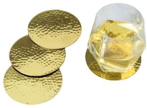Brass Hammered Round Coasters