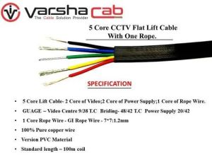 5 Core CCTV Flat Elevator Cable