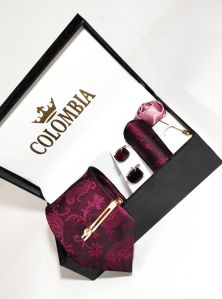 Wine Paisley Necktie Set