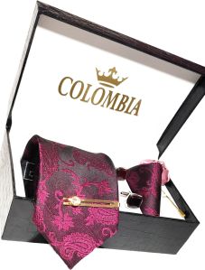 Wine Paisley Necktie Set