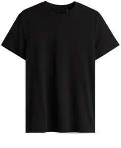 Mens Black Regular Fit Cotton Round Neck T-Shirt