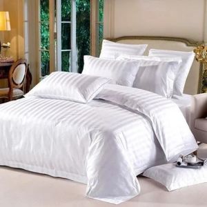 Ultra Luxury Cotton White Stripe Duvet Cover