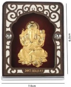 Gold Plated Ganesh Wall Frame