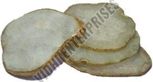 Natural White Agate Coaster Set