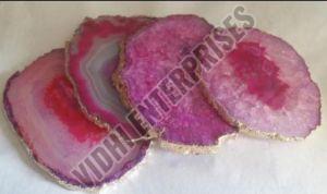 Pink Salted Agate Coaster Set