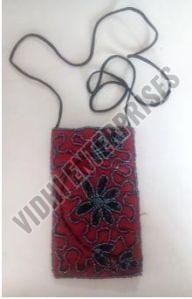 Red Zari Mobile Purse