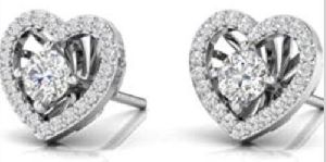 Heart diamond earrings