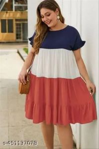 Printed Multicolor Women Plus Size Dresses