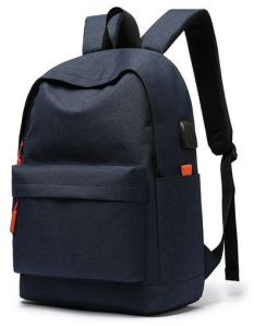 Mens Navy Blue Canvas Backpack