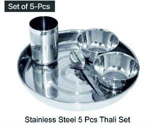 5 Pcs Stainless Steel Thali Set