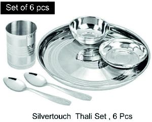 6 Pcs. Stainless Steel Thali Set