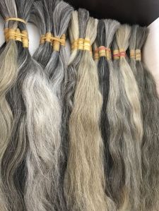 COLOURED GRAY HAIR EXTENSIONS