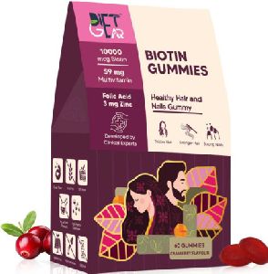 Biotin Gummies For Hair (60 Gummies) (Cranberry Flavour)