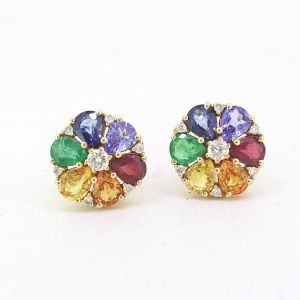 Natural Gemstone Stud Earrings
