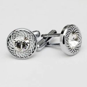 Round Silver Cufflink