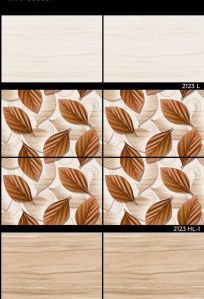 12X18mm Glossy Leaf Print Ceramic Wall Tiles