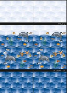 Glossy 12x18mm Fish Printed Ceramic Wall Tiles