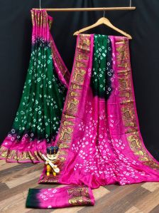 Bandhej Art Silk Saree