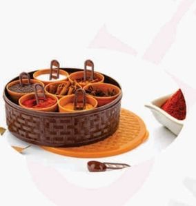 Prachit Plastic Round Spice Box