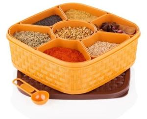 Prachit Plastic Square Spice Box