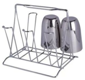 Prachit Rectangle Stainless Steel Glass Stand