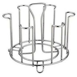 Prachit Stainless Steel Round Glass Stand