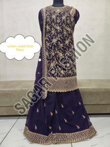 Ladies Purple Sharara Suit with Dupatta